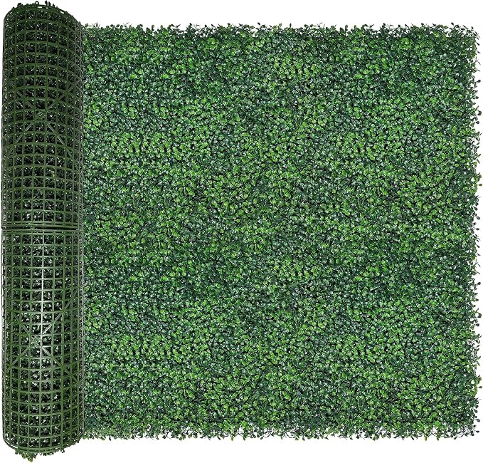 Artificial Boxwood Roll Panels, 40"x120" (34 sq.ft) UV-Resistant Faux Ivy Privacy Fence Screen, Decorative Grass Wall Covering for Indoor & Outdoor Garden, Backyard, Balcony, Home Decor
