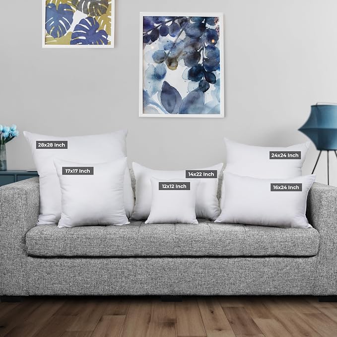 Utopia Bedding 16x24 Pillow Inserts, Set of 2, White – Indoor Decorative Throw Pillows for Bed, Sofa & Couch – Soft, Supportive & Fluffy Cushion Inserts
