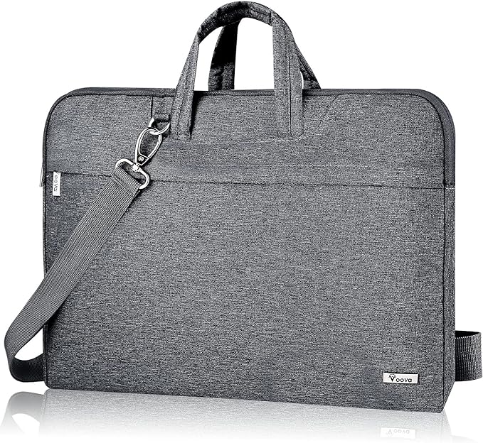Voova Laptop Bag 13 14 Inch, Waterproof Computer Sleeve Carrying Case with Shoulder Straps & Handle Compatible with Macbook Air 13 M2/M3/M4, MacBook Pro 13/14, HP Dell Lenovo Chromebook 14, Grey