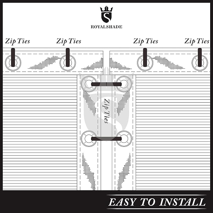 Royal Shade Custom Size 5' x 163' Beige Fence Privacy Screen Windscreen Cover Netting Mesh Fabric Cloth - Cable Zip Ties Included (We Make Custom Size)