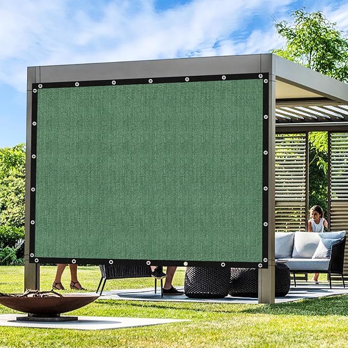Artpuch Outdoor Pergola Shade Cover 6' X 15' Sun Shade Cloth with Grommets, 90% UV Protection Canopy Patio Privacy Screen (Customized Available) GN107, Green