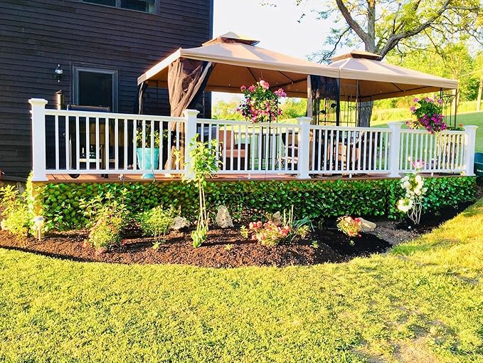 GLANT Expandable Fence Privacy Screen for Balcony Patio Outdoor,Decorative Faux Ivy Fencing Panel,Artificial Hedges (Single Sided Leaves) (2, Green-Verdant)