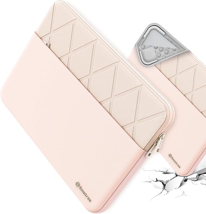 Smatree Laptop Sleeve for 13.5 inch Microsoft Surface Laptop 6/5/4, Case with Accessory Pocket, YKK Zipper, Patented Shockproof Design, Pink (E457P)