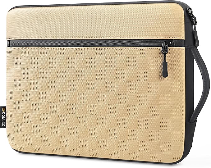 DOMISO 14 Inch Laptop Sleeve with Handle, Waterproof Protective Case for Most 14” Laptops Including MacBook Pro, HP Spectre, Lightweight & Shockproof, Beige