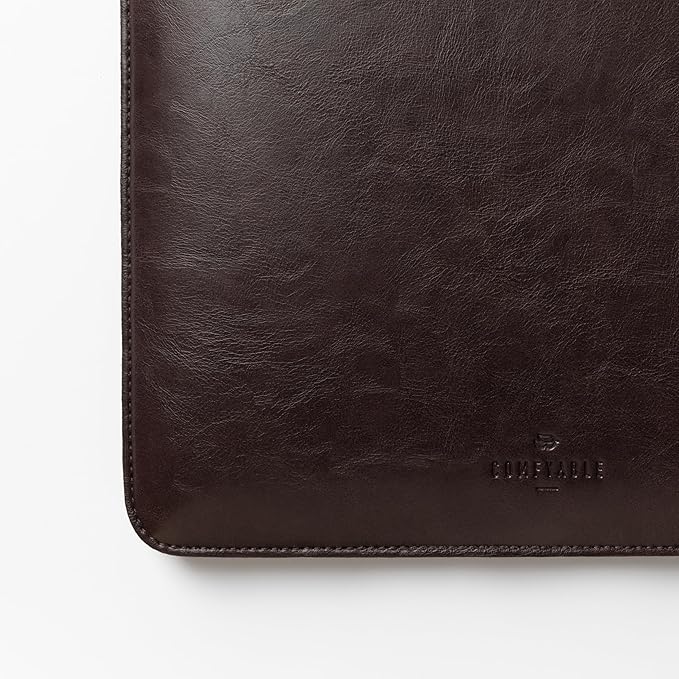 Comfyable Laptop Sleeve 15 Inch Precisely Compatible with MacBook Air 15" M5 M4 M3 M2 2026, Faux Leather Cover Case, Dark Brown