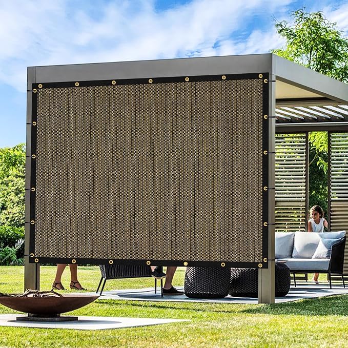 Artpuch Outdoor Pergola Shade Cover 14x21 FT Sun Shade Cloth with Grommets Mocha 90% UV Protection Canopy Patio Privacy Screen (Customized Available)