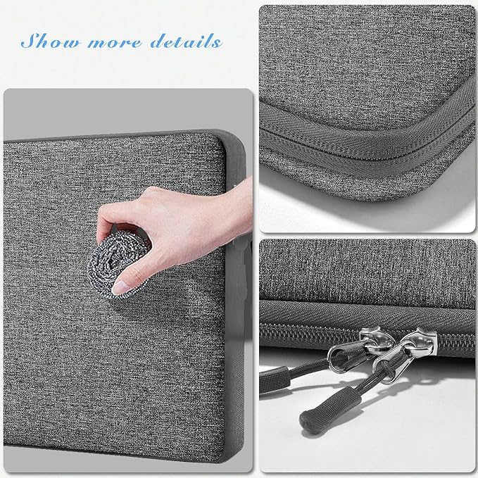 Hseok Laptop Sleeve 15.6 16 inch Case Compatible with MacBook Neo 16, MacBook Pro 16" M5/M4/M3/M2/M1, MacBook Air Pro 15", XPS 16, Most 15" 15.6" 16" Notebooks,Dark Gray&Gray