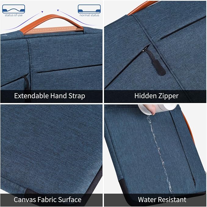 14 inch Laptop Sleeve Case for Dell XPS 15/Inspiron 14, HP Envy 14/ Chromebook 14/Pavilion x360 14,Lenovo Flex 5/IdeaPad 14, Acer HP DELL Lenovo ASUS 14-in Waterproof Computer Bag(NavyBlue)