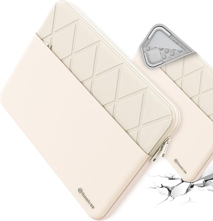 Smatree Laptop Sleeve for 15-15.6 inch LG Gram, for LG Gram Superslim 15.6 OLED, Protective Laptop Case with Accessory Pocket, YKK Zipper, Patented Super Corner Design, White (E614W)