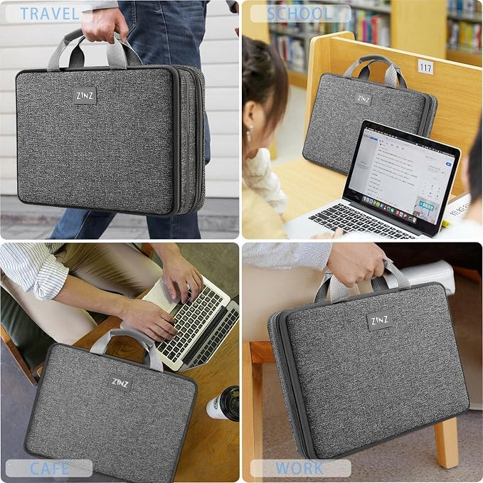 ZINZ Expandable Laptop Case 15.6 Inch Sleeve, Protective Carrying Case Compatible with MacBook Neo 16", MacBook Pro 16"/15.4", Dell XPS 16" and Most 15" 15.6" 16" Notebook，MG01Y01