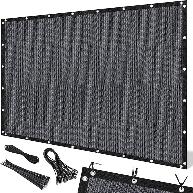 Artpuch 90% Sun Shade Cloth, 8 x 16 FT Pergola Shade Cover Canopy with Grommets, Sun Screen Fabric Tarp for Patio, Outdoor, Garden, Backyard, Dark Grey