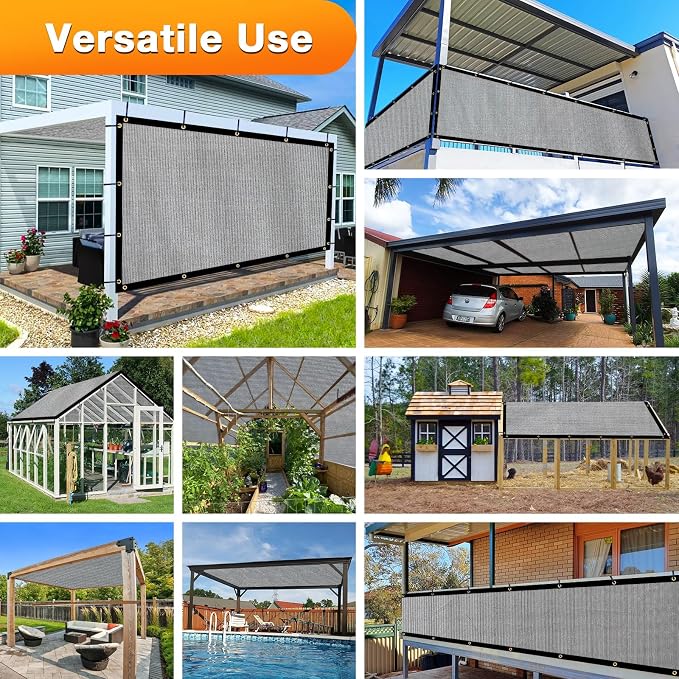 Artpuch Outdoor Pergola Shade Cover 13x22 FT Sun Shade Cloth with Grommets Light Grey 90% UV Protection Canopy Patio Privacy Screen (Customized Available)