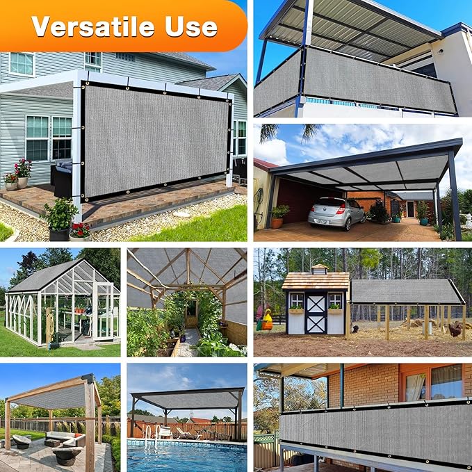 Artpuch Outdoor Pergola Shade Cover 4x21 FT Sun Shade Cloth with Grommets Light Grey 90% UV Protection Canopy Patio Privacy Screen (Customized Available)