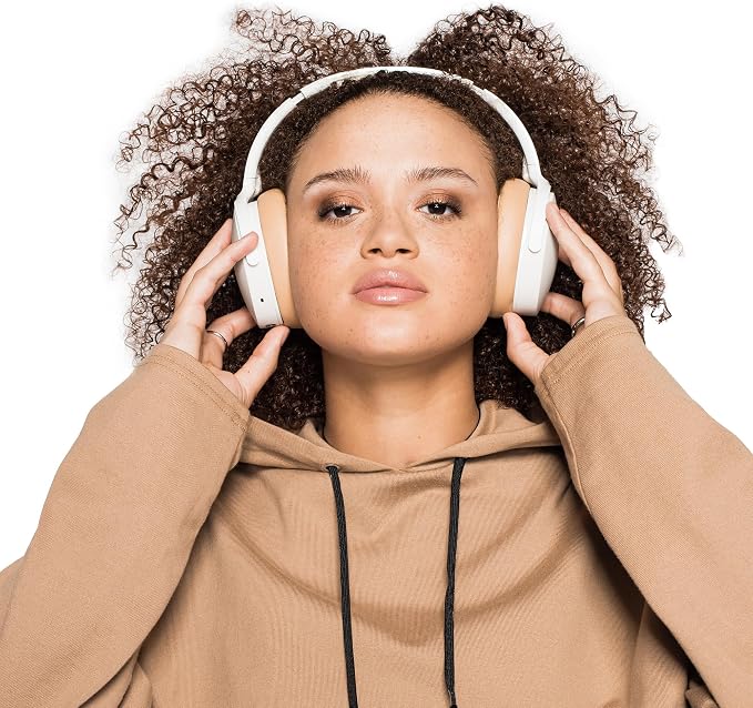 Skullcandy Hesh ANC Wireless Over-Ear Bluetooth Headphones, Active Noise Cancelling, Up to 22 Hrs Battery, Foldable Lightweight Design, Microphone for iPhone Android - Mod White