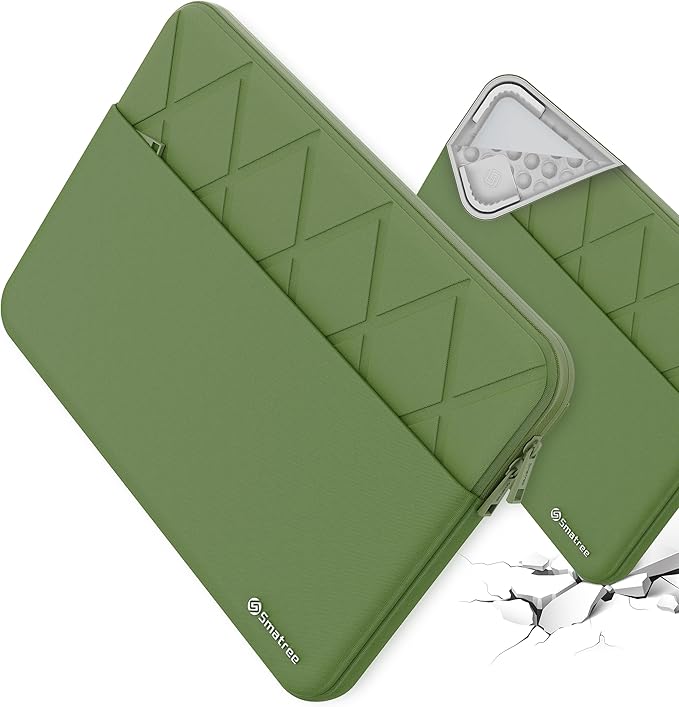 Smatree Laptop Sleeve for 14.4 inch Microsoft Surface Laptop Studio/Studio 2, Computer Case with Accessory Pocket, YKK Zipper, Patented Super Corner Design, Green (E415G)