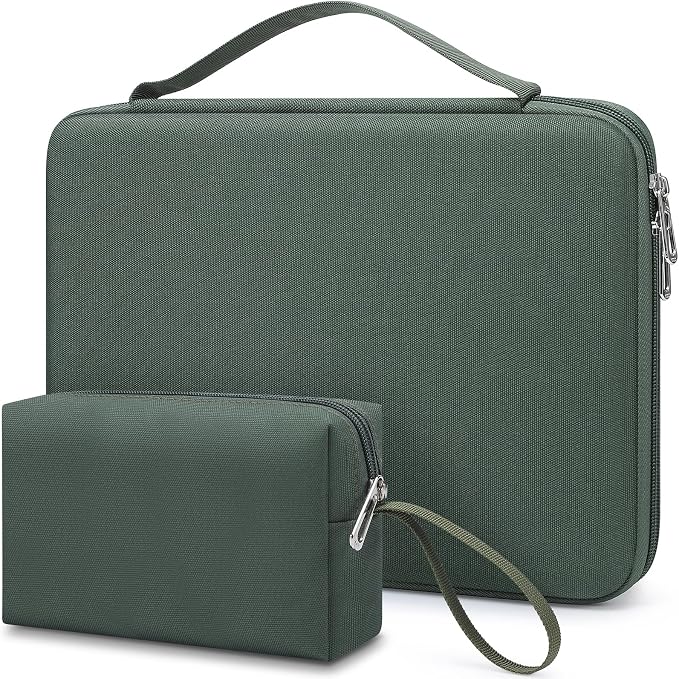 HYZUO 15-16 Inch Hard Shell Case Laptop Sleeve for MacBook Pro 16 M5/M4/M3/M2/M1 Pro/Max A3428 A3429 2026-2019, MacBook Air 15 M5/M4/M3/M2 2026-2023, 15" Surface Laptop, Razer Blade 15, Moss Green