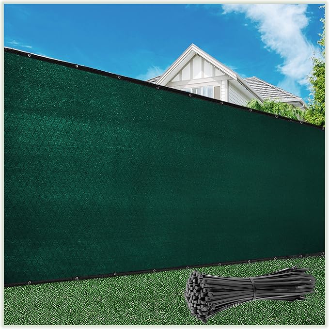 ColourTree Customized Size Fence Screen Privacy Screen Green 5' x 71' - Commercial Grade 170 GSM - Heavy Duty - 3 Years Warranty - Cable Zip Ties Included