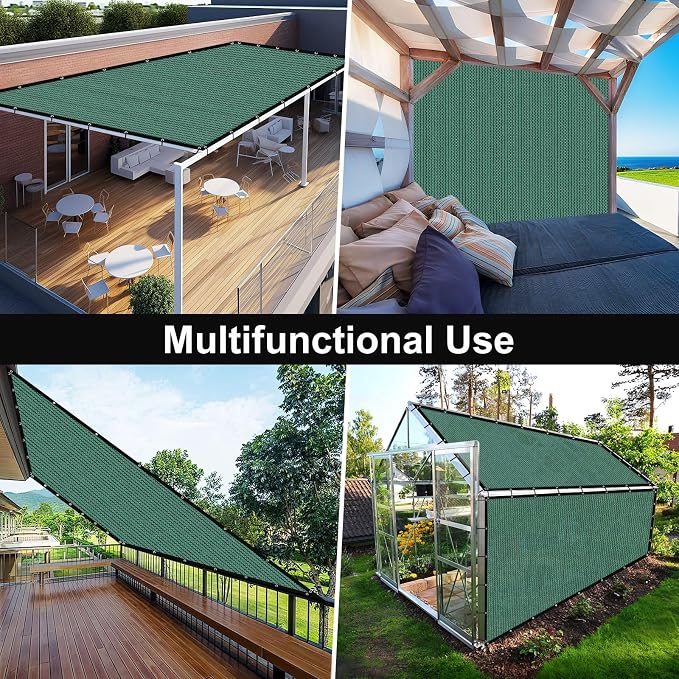 Artpuch 90% Sun Shade Cloth, 6 x 20 FT Pergola Shade Cover Canopy with Grommets, Sun Screen Fabric Tarp for Patio, Outdoor, Garden, Backyard, Green