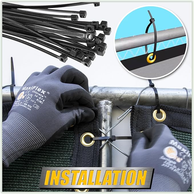 ColourTree Customized Size Fence Screen Privacy Screen Brown 5' x 169' - Commercial Grade 170 GSM - Heavy Duty - 3 Years Warranty - Cable Zip Ties Included