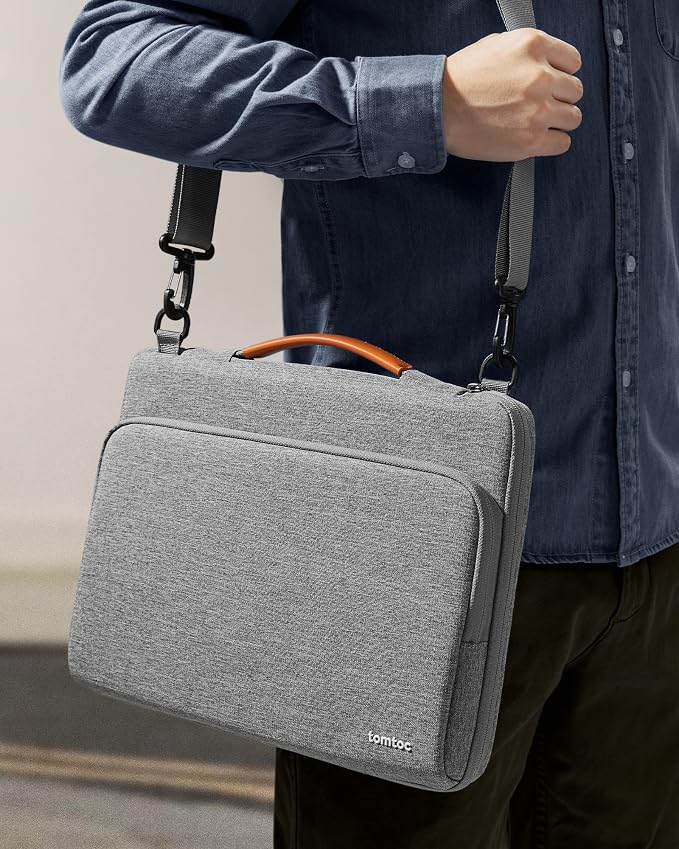 tomtoc 360 Protective Laptop Shoulder Bag for 13-inch MacBook Air M5/A3449(2026), M4/A3240, M3/A3113, M2/A2681, M1/A2337, Macbook Neo & Pro M2/M1, Water-Resistant Laptop Accessory Carrying Case Sleeve