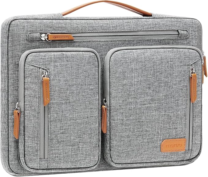 MOSISO 360 Protective Laptop Case 13.3 inch, 13-13.3 inch Laptop Sleeve Compatible with MacBook Air/Pro 13/Pro 14, HP Dell Acer, Side Open Carrying Computer Bag with 5 Accessory Pockets&Belt, Gray