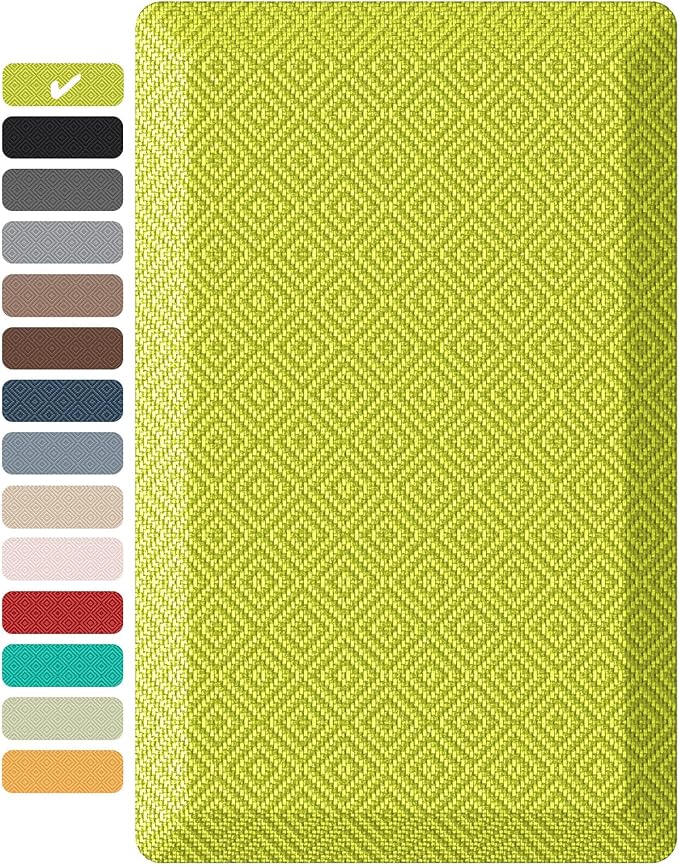 Ophanie Kitchen Mats for Floor, 3/4 Inch Thick Kitchen Rugs, 20''x32'' Anti Fatigue Standing Cushioned Mat, Waterproof,Comfort Ergonomic Mat for Office, Home, Sink, Green Non-Slip Bottom