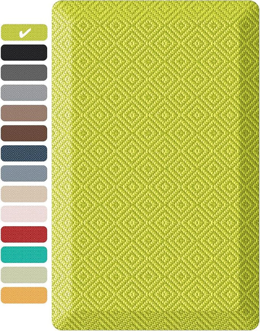 Ophanie Kitchen Mats for Floor, 3/4 Inch Thick Kitchen Rugs, 20''x32'' Anti Fatigue Standing Cushioned Mat, Waterproof,Comfort Ergonomic Mat for Office, Home, Sink, Green Non-Slip Bottom