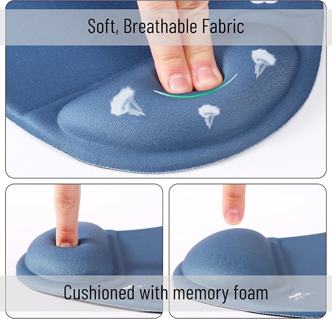 Mr. Pen- Ergonomic Mouse Pad with Wrist Rest, Breathable Fabric with Memory Foam Cushion, Non-Slip Rubber Base, Gel Mouse Pad with Wrist Support
