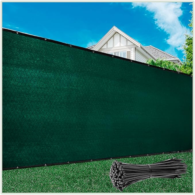 ColourTree Customized Size Fence Screen Privacy Screen Green 4' x 40' - Commercial Grade 170 GSM - Heavy Duty - Cable Zip Ties Included