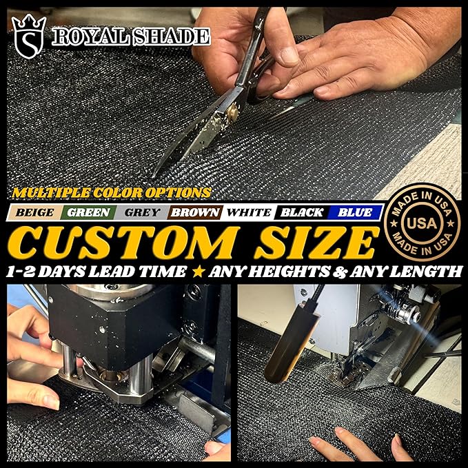 Royal Shade Custom Size 4' x 27' Black Fence Privacy Screen Windscreen Cover Netting Mesh Fabric Cloth - Cable Zip Ties Included (We Make Custom Size)