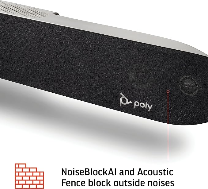 Poly Studio X70 Video Bar + TC8 Touch Controller (Plantronics + Polycom) - 4K Audio & Video Conferencing for Large Conference Rooms - Camera, Speakers, Mics - Works with Teams, Zoom & More (Renewed)
