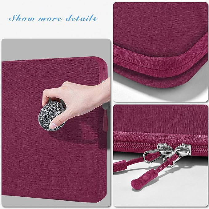 Hseok Laptop Sleeve 15.6 16 inch Case Compatible with MacBook Neo 16, MacBook Pro 16" M5/M4/M3/M2/M1, MacBook Air Pro 15", XPS 16, Most 15" 15.6" 16" Notebooks,Wine