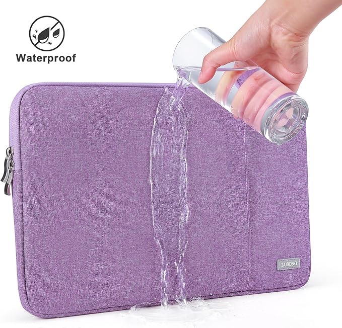 Portable Monitor Case 15.6 Inch,Losong Protective Carrying Sleeve for Most 15.6 in Monitors,Water Resistant Portable Computer Laptop Display Bag with Accessory Pocket,Size-15.3"x9.8" Purple