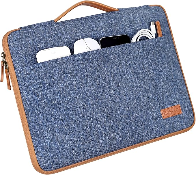 DOMISO 14 inch Laptop Case Sleeve Protective Cover Compatible with 15 inch MacBook Air M4 M3 M2,MacBook Pro,14-15 inch HP Dell ASUS Lenovo Chromebook,Waterproof Computer Cases Bag with Handle,Blue
