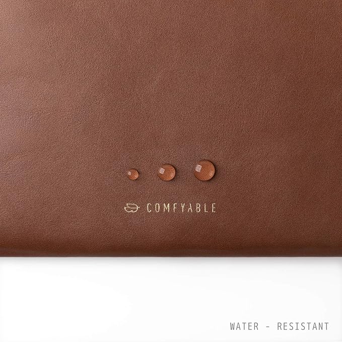 Comfyable Slim Protective Laptop Sleeve Compatible with 13/14 Inch MacBook Air & MacBook Pro M5/M4/M3/M2 Pro/Max 2026, Mac Travel Case, Laptop Pouch, Slim PU Leather Cover, Brown