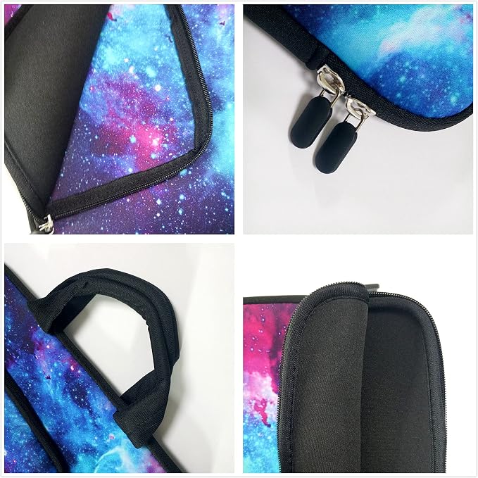 11 11.6 12 12.1 12.5 inches Laptop Sleeve Chromebook Case Ultrabook Case Notebook Sleeve PC Messenger Bag Tablet Case Neoprene Handle Sleeve for Adult Men Women, Two Pockets (Galaxy)