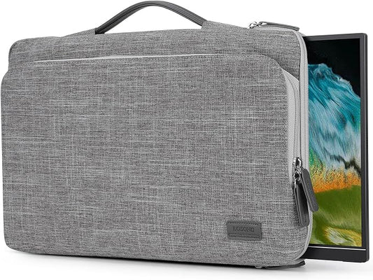 18.5 Inch Portable Monitor Case, 18.5 inch Protective Carrying Cover with PU Handle, Large Accessory Pocket and Water Resistant for Travel Monitor Bag Display Screen Sleeve, Gray