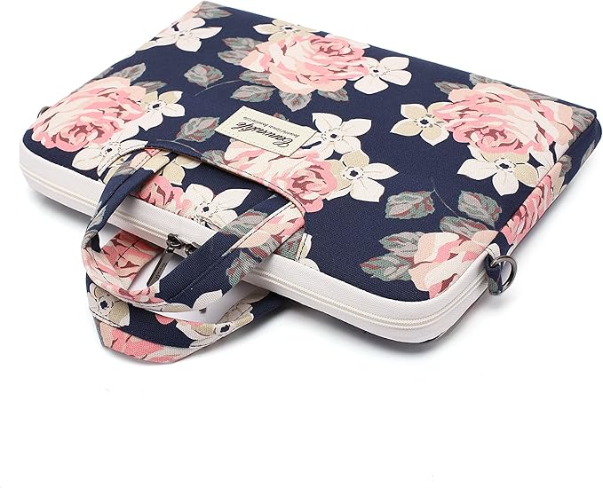 canvaslife White Rose Laptop Bag, 14-15.6 Inch | Shoulder Messenger