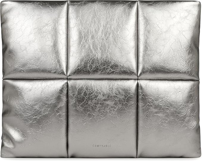Comfyable Puffy Laptop Sleeve 13 Inch 14 Inch, Puffer Laptop Carrying Case, Pillow Case Compatible with MacBook Air M4 2025 M3 M2 M1, MacBook Pro M5 M4 Pro/Max, Silver