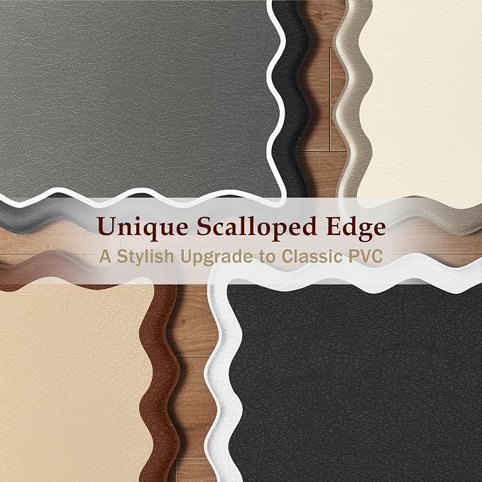 Arenarug Scalloped Kitchen Mats Rugs Sets of 2 Cushioned Anti Fatigue Floor Mat Waterproof Kitchen Rugs Non Slip Foam Comfort Standing Mat for Sink Laundry, Terracota