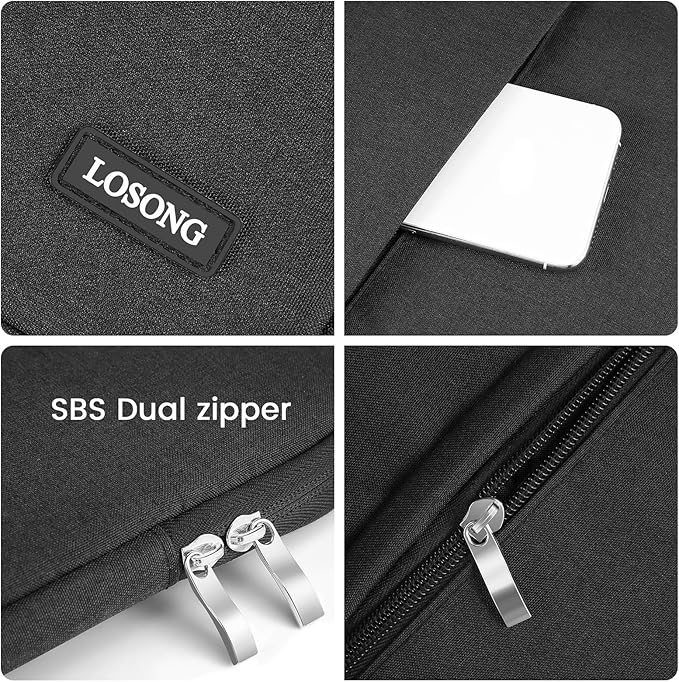 Portable Monitor Case 15.6 Inch, Protective Carrying Sleeve for Most 16.1/15.6 in Monitors, Water Resistant Portable Laptop Display Bag with Accessory Pocket, Size-15.3"x9.8" Black