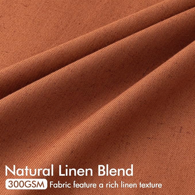 Memory Trained Pinch Pleated Curtains 84 Inches Long, Viral Linen Pinch Pleat Sheer Curtains with Ring Hooks&Clips for Track System Living Room,Terracotta Light Filtering Privacy Curtain 2 Panel Set