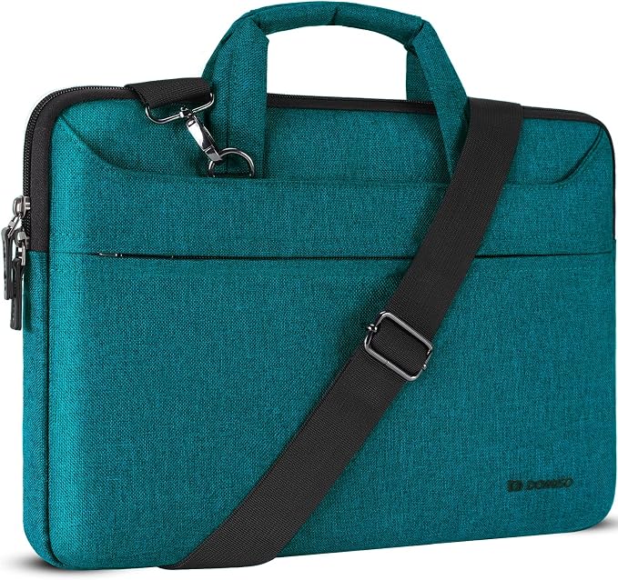 DOMISO 17.3 inch Laptop Messenger Shoulder Bag Tote Bag for Women for Men,Business Travel Work Computer Bag Chromebook Case Briefcase,Compatible with 17 inch HP Dell Lenovo ASUS, Teal