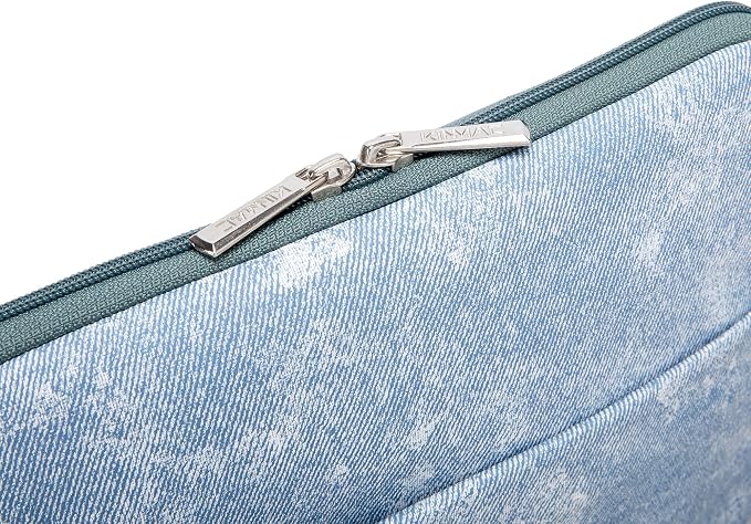 Kinmac 360° Protective Vertical Laptop Sleeve Case Cover Bag (Blue Denim PU, 12.5 inch-13.3 inch)