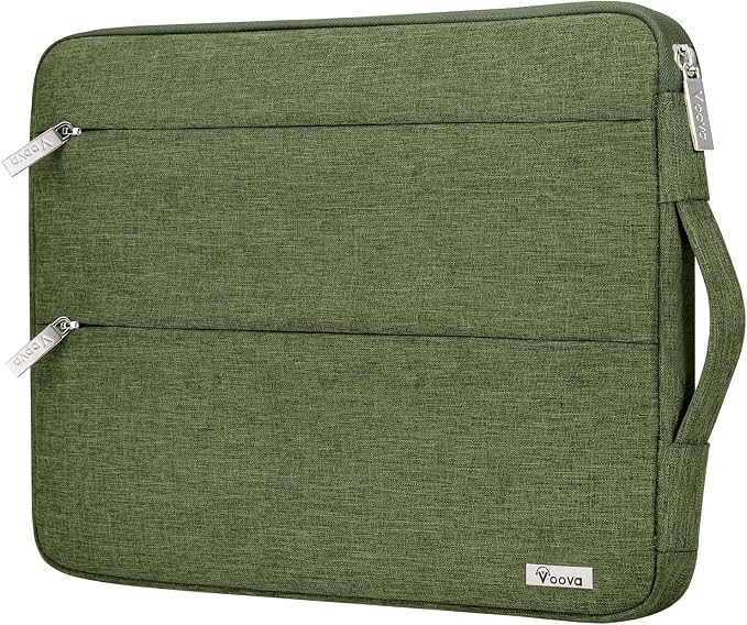 Voova 14 15 Inch Laptop Sleeve Case, Waterproof Computer Bag Cover Compatible with MacBook Air 15 M2/M3/M4 2022-2025, MacBook Pro 15, Hp chromebook 14, 14-15” Dell Lenovo Acer Asus, Army Green