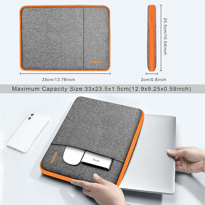 Hseok Laptop Case 13.3-14 Inch Sleeve, Water-Resistant Computer Bag Compatible with MacBook Neo/Pro 14" M5/M4/M3/M2/M1 and All 13.3" Mac Air/Pro, XPS 14 and Most Popular 13.3"-14" Notebook，D02G02