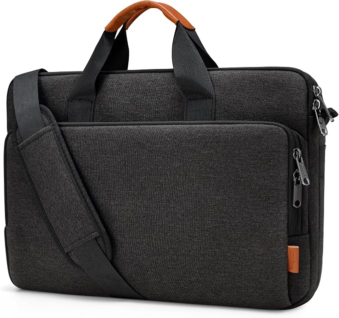 bagasin 15 15.6 16 inch Laptop Computer PC Shoulder Bag Carrying Case, Water-Repellent Fabric Briefcase, Lightweight Toploader, Business Casual or School