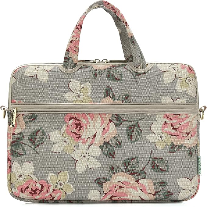 kayond White Rose Patten water resistant Laptop Shoulder Messenger Bag Case Sleeve for 12 Inch 13 Inch Laptop,Laptop Briefcase