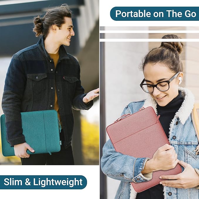 ZYB Laptop Sleeve 15.6 Inch,Waterproof Laptop Case 15.6 Inch for 15-15.6'' Lenovo ThinkPad IdeaPad Acer ASUS HP Dell Chromebook MacBook Pro 15 16 etc Notebook Case 15+ Inch with Accessory Bag-Teal