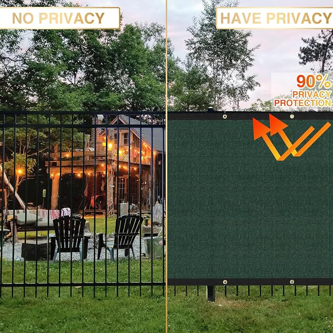 6' x 30' Privacy Fence Screen Fencing Cover Heavy Duty Mesh Windscreen Cloth for Outdoor Garden Patio Backyard Chain Link Fence Green Custom